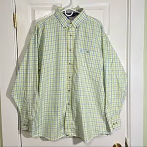 🍭GEORGE STRAIT by Wrangler Grn/Bl PlaidShirt XXL